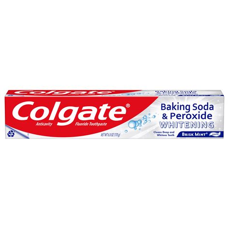 Colgate Baking Soda And Peroxide Toothpaste Brisk Mint 6 Oz Tube