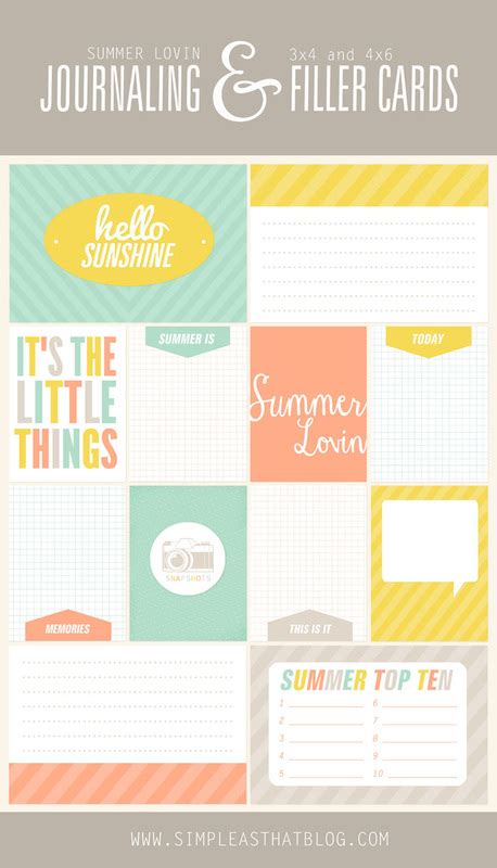 Journaling Filler Cards Simpleasthat Weebly Com