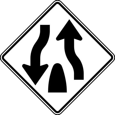 Divided Highway Ends Black And White Clipart Etc