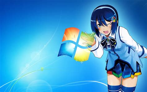 Hd Wallpaper Windows 7 Skirts Windowstan Microsoft Windows Ostan Anime