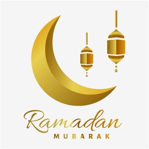 Golden Crescent Moon Ramadan Mubarak Celebration Golden Ramadan