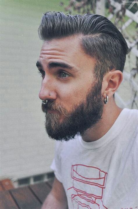 Beard And Hair Septum Piercing Men Beard No Mustache Beard