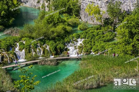 Plitvice Lakes National Park Lika Plješivica Mountain Range Stock