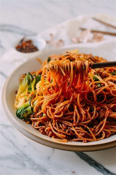 Spicy Crispy Pork Noodles Made With Spaghetti The Woks Of Life