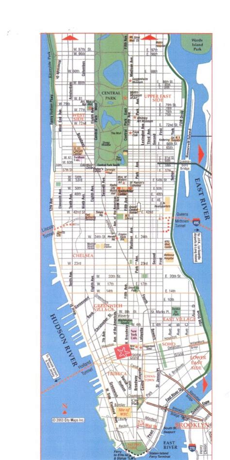 Printable Manhattan Street Map Globalsupportinitiative Inside