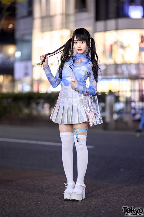 Harajuku Idol In Twintails Romantic Standard Top Spinns Pleated Skirt And Wego Platforms Tokyo