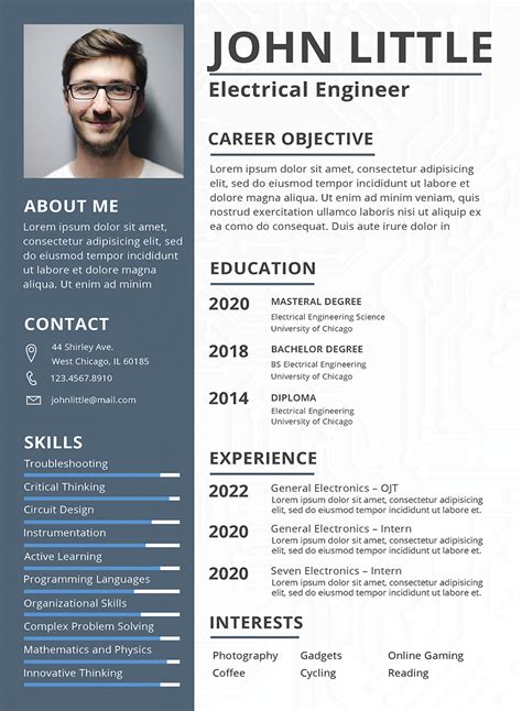 An engineering resume sample that will get interviews. Electrical Engineer Resume Sample - Free Templates