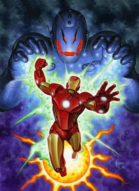 Iron Man Vs Ultron Art By Joe Jusko Marvel Comics Art Marvel Heroes