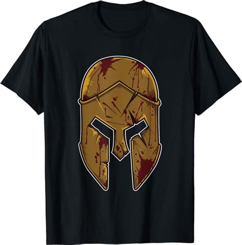 Spartanischer Krieger Spartaner Helm Mit Kampfspuren T Shirt Amazon
