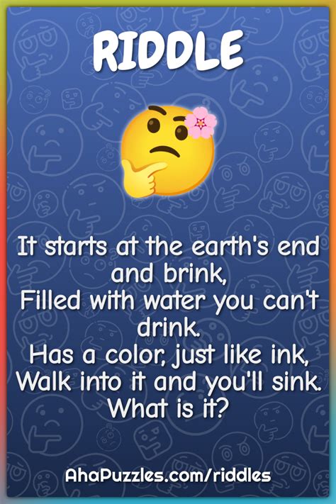 It Starts At The Earths End And Brink Filled With Water You Cant