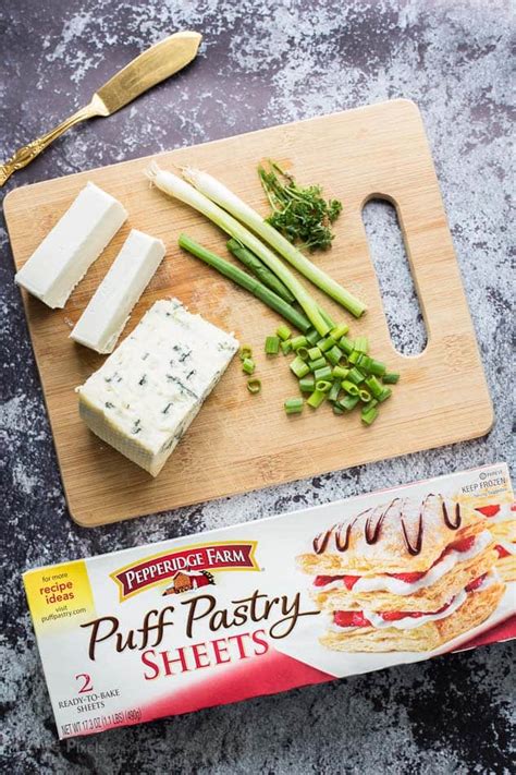 These savory and sweet ideas will get you started: Creamy Blue Cheese Puff Pastry Squares - Plating Pixels