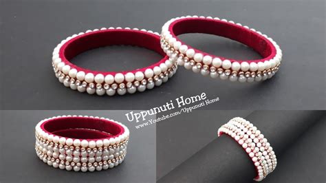 Making Designer Silk Thread Pearls Bangles At Home Diy Fancy Pearls