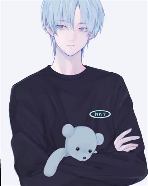 Aesthetic Blue Hair Anime Boy Pfp Fotodtp