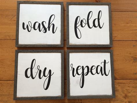 Wash Dry Fold Repeat This Listing Includes Four Signs