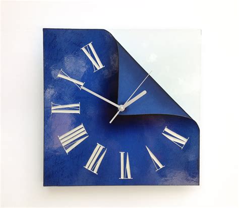 Wall Clock Blue Home Decor Custom Colour Design Etsy Blue Clocks
