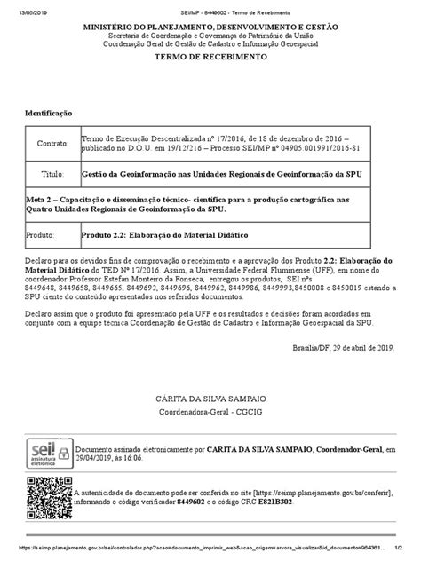 02 Sei Mp 8449602 Termo De Recebimento Pdf