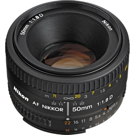 Nikon AF NIKKOR 50mm F 1 8D Lens Open Box 2137 B H Photo Video