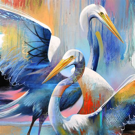 Bird Art Tropical Bird Paintings Blue Heron Art Egrets Horse Art