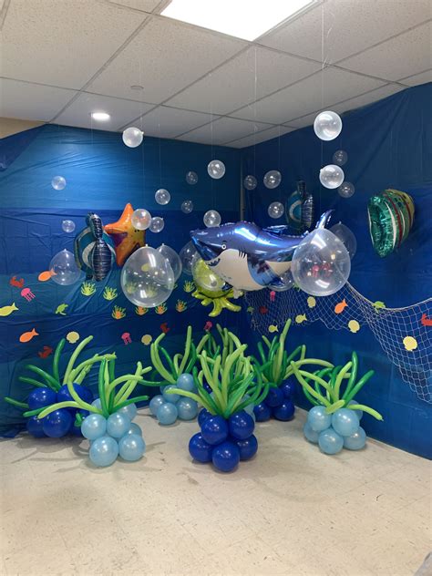 Ocean reef | Shark themed birthday party, Ocean birthday party, Shark