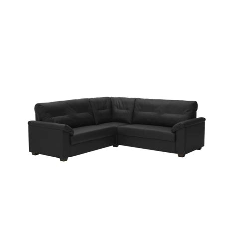 Ikea Knislinge 4 Seat Black Faux Leather Sectional Sofa Aptdeco