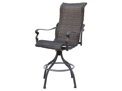 Outdoor patio chairs & seating. Darlee Outdoor Living Standard Victoria Wicker Espresso Swivel Bar Stool | DA5012107