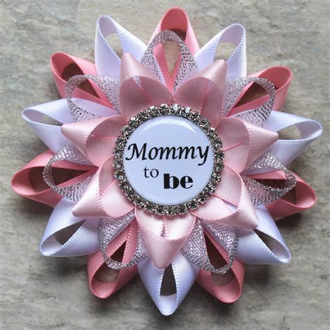 Baby Shower Corsages Mommy To Be Pin Grandma To Be Ribbon Etsy Pink