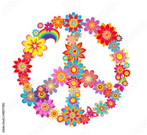 Colorful Peace Flower Symbol Stockfotos Und Lizenzfreie Vektoren Auf