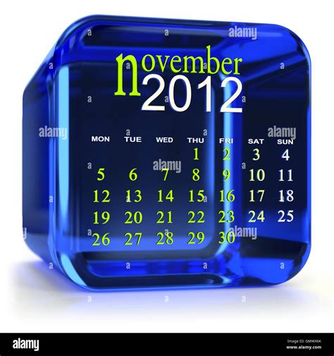 Blue November Calendar Stock Photo Alamy