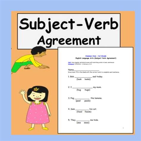 Subject Verb Agreement Worksheets Grade 1 2 Homeschool Free Sample