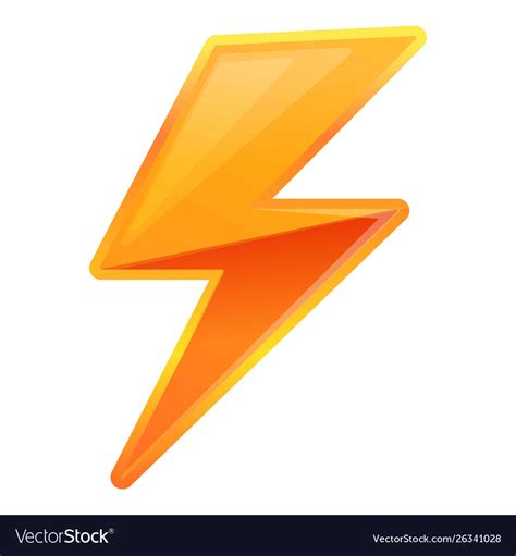 Lightning Bolt Element Icon Cartoon Style Vector Image