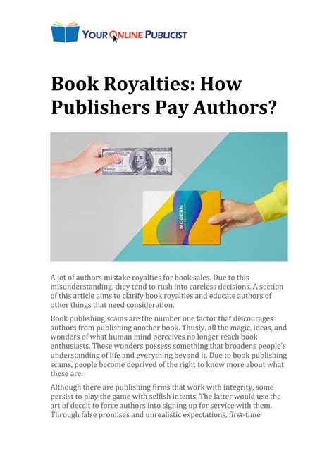 Book Royalties How Publishers Pay Authors Your Online Publicist By