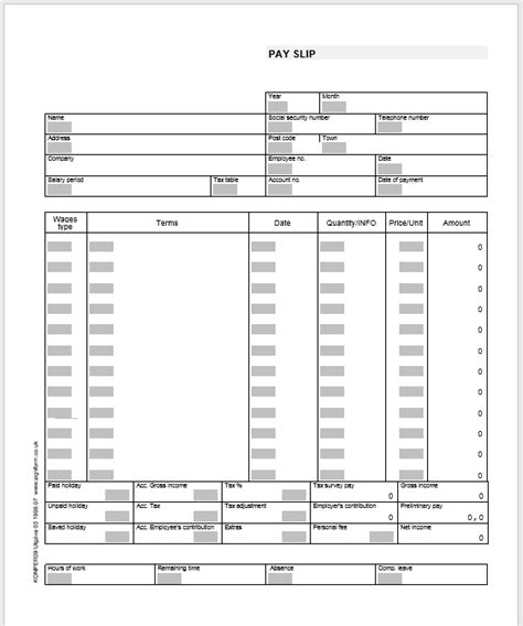 Paycheck Stub Template 01 Word Templates
