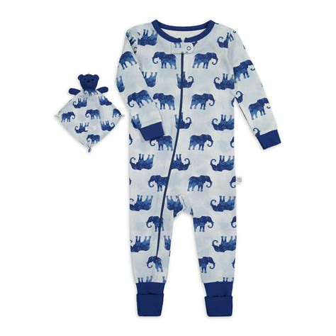 Sleep On It Infant Boys Coverall Pj With Blankey Buddy Elephants