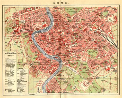 Rome een antieke plattegrond van Rome Roma in Italië Vaticaanstad