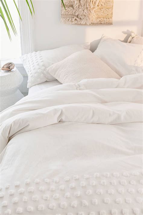 Tufted Dot Duvet Cover Urban Outfitters White Comforter Bedroom