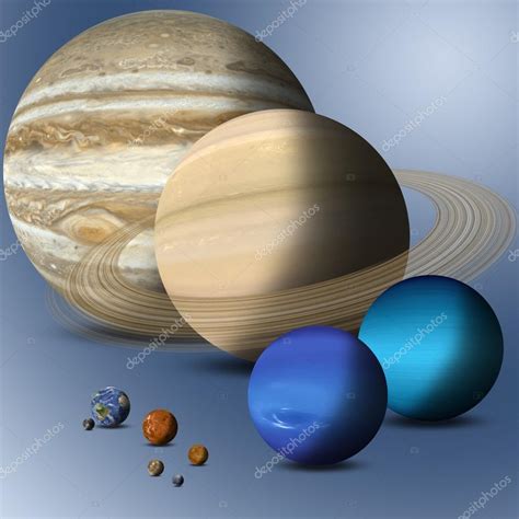 Planets Of Solar System Full Size Comparison Stock Photo By ©alexaldo