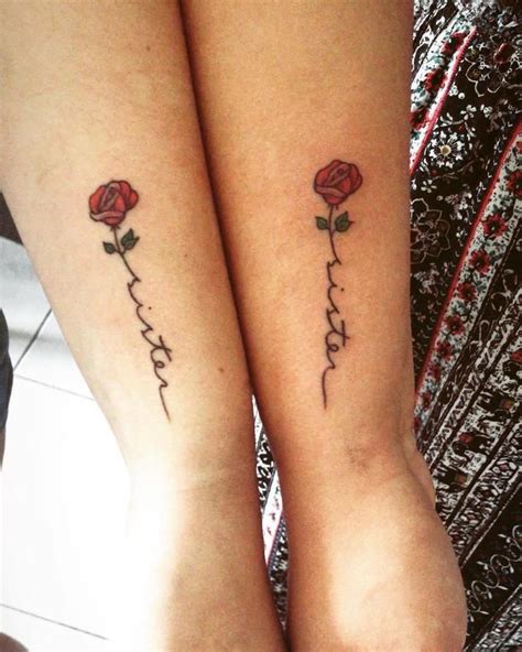 Single Rose Sister Tattoos Cute Sister Tattoos Sister Tattoo Designs