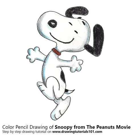 Snoopy From The Peanuts Movie Colored Pencils Drawing Snoopy From The