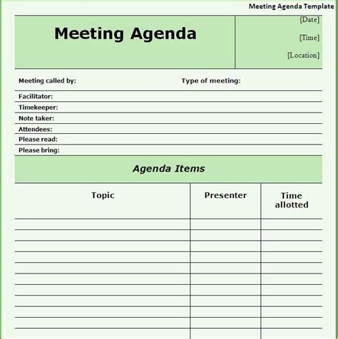 67 Free Printable Meeting Agenda Templates In Ms Word