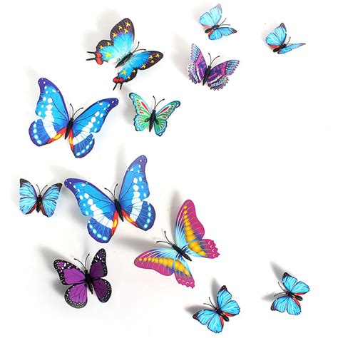 Decorative mosaic and mirror design wall decal stickers let you creatively personalise a particular space in your home or office with a unique visual effect. 3D Butterfly Sticker Art Creative Butterflie Design Decal ...