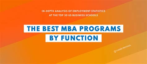 The Best Mba Programs By Function Career Protocol