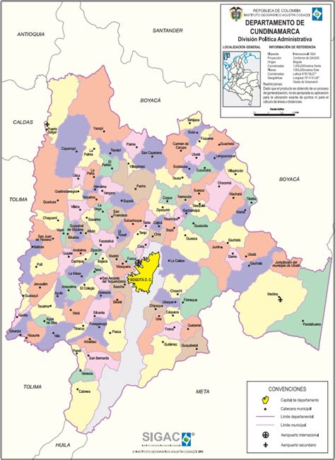 Mapa Para Imprimir De Cundinamarca Mapa Político De Cundinamarca