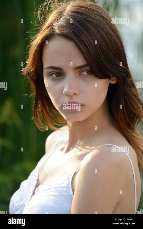 Outdoor Portrait Of Young Girl Stock Photo Alamy