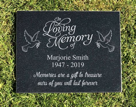 Large Personalised Loving Memory Granite Memorial Grave Plaque