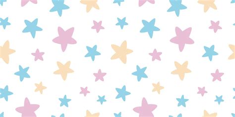 Cute Pastel Stars Seamless Vector Pattern Repeating Background