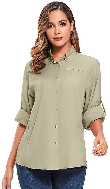 Womens Quick Dry Sun Uv Protection Convertible Long Sleeve Shirts For