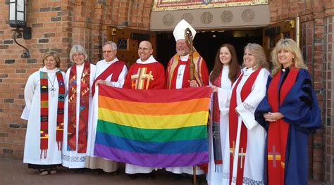 Members Of The Anglican Clergy Proudly Displaying The Rainbow Flag Gay Rights Photo 40924645