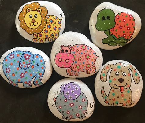 Set Whimsy Animals Baby Nursery Painted Rocks Kids Room Etsy In 2021