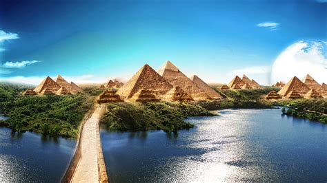 Nature Reflection Sky Egyptian Pyramids Pyramid 4k