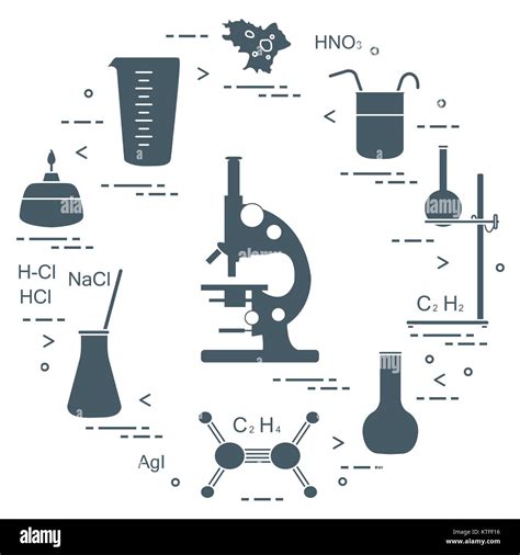 Chemistry Scientific Education Elements Microscope Flasks Tripod